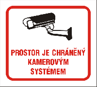 10 x 9 Prostor je chráněný  kamerovým systémem