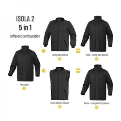 Zateplená zimní bunda Isola2 4 v 1, černá