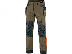 Kalhoty CXS NAOS pánské, zeleno-zelené, HV oranžové doplňky