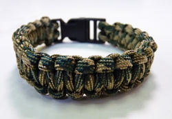 Survival náramek, maskáčová-zelená, 23cm