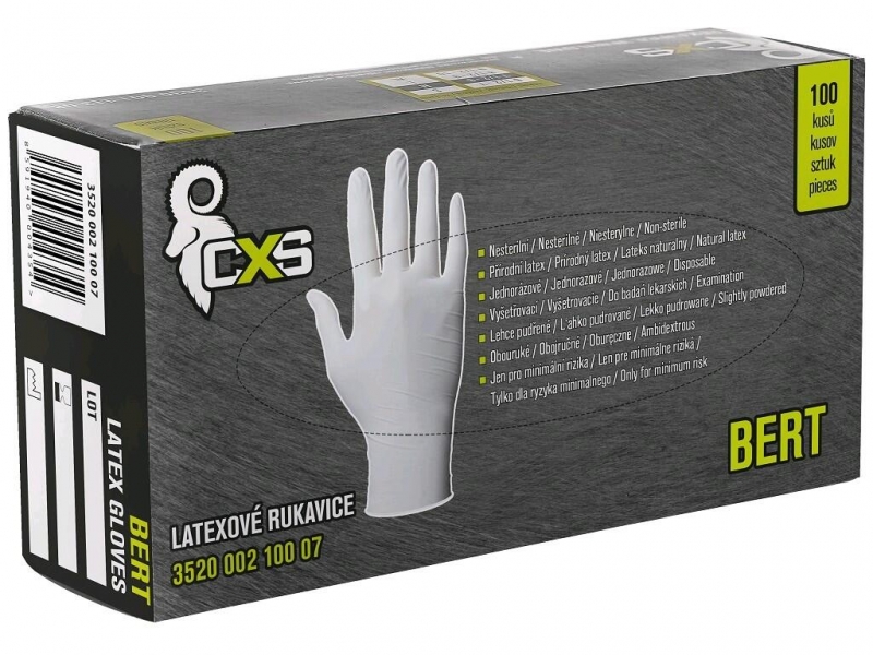 Jednorázové rukavice BERT, latexové