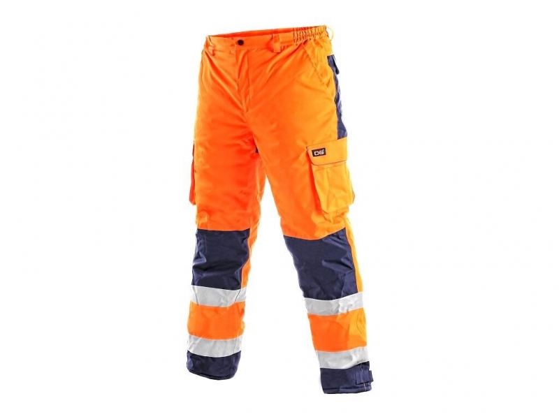 Kalhoty CARDIFF, výstražné, zateplené, pánské, oranžové